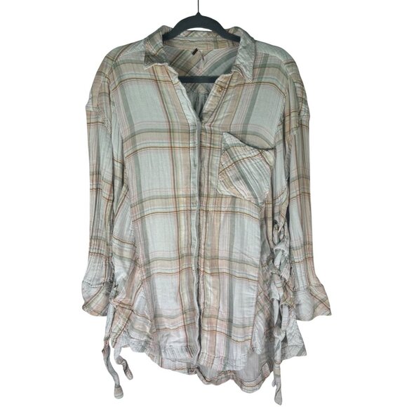 Free People Nordic Day Plaid Tie-Hem Shirt - Picture 4 of 10